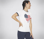 WOMEN'S CLOTHING FLAG HEART RINGER TEE