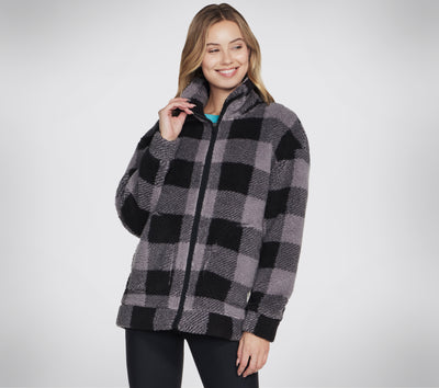 WOMEN'S CLOTHING SKECH SHERPA PLAID JACKET