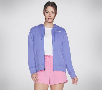 WOMEN'S CLOTHING SUMMER ROSE DIAMOND FULL ZIP HOODIE