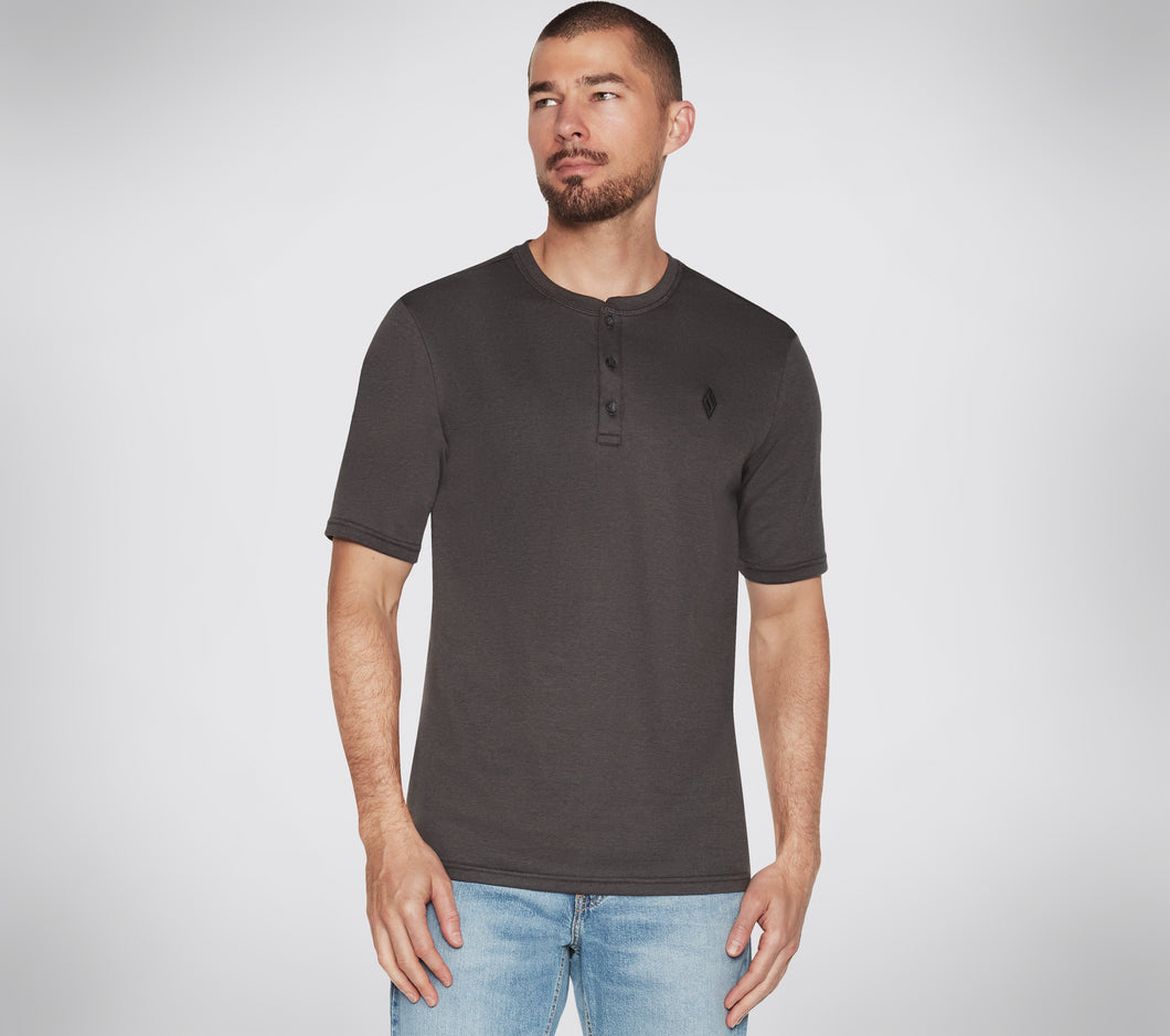 MEN'S CLOTHING GOKNIT PIQUE SHORT SLEEVE HENLEY