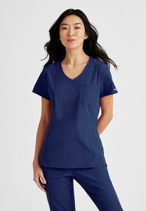 WOMEN'S CLOTHING 1PKT VNK TUCK IN TOP SCRUB