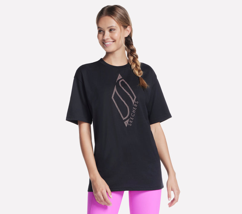 WOMEN'S CLOTHING Stud Diamond Short Sleeve Tee T-SHIRT