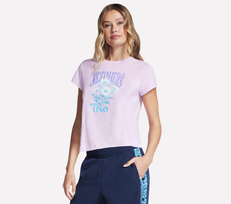 WOMEN'S CLOTHING UNO CLASSIC FIT FLOWER TEE T-SHIRTS