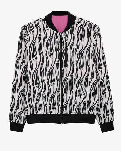 WOMEN'S CLOTHING DVF MOVINF ZEBRA REVERSIBLE BOMBER