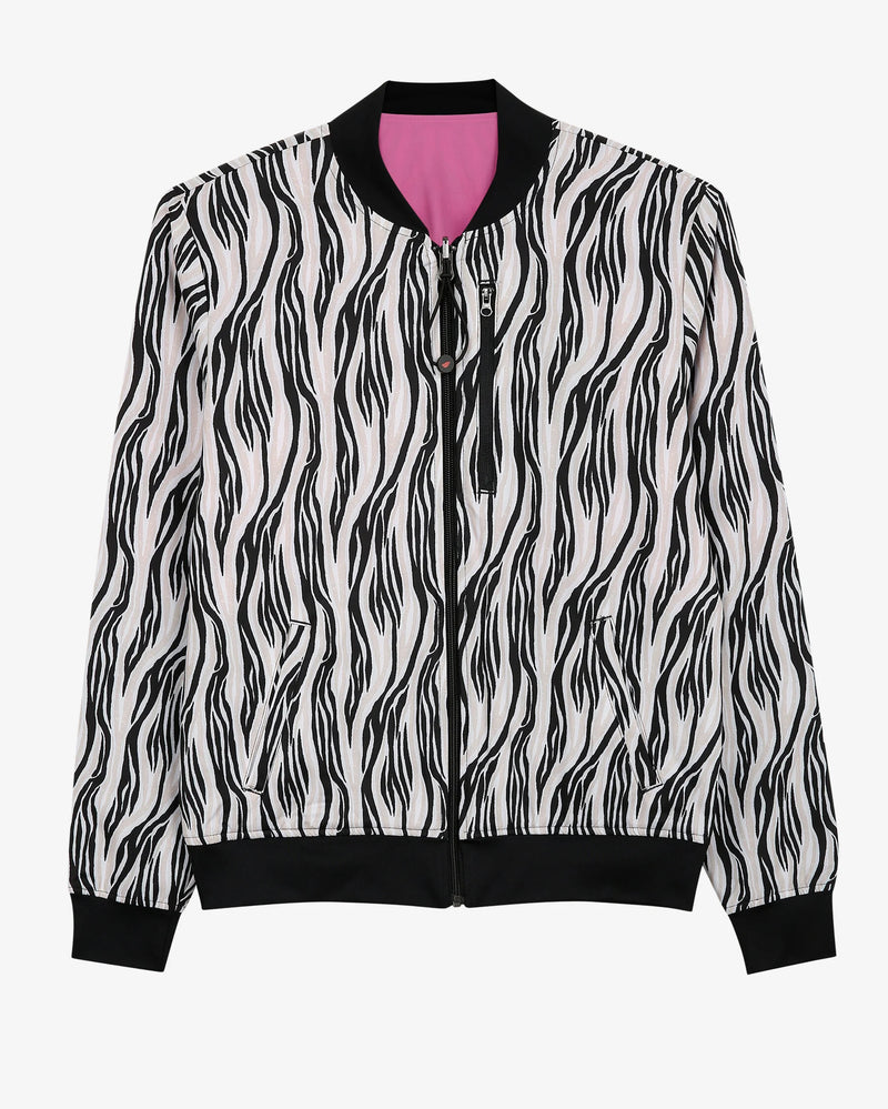 WOMEN'S CLOTHING DVF MOVINF ZEBRA REVERSIBLE BOMBER